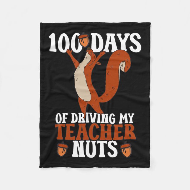 Days Of Driving Teacher Nuts School Retro Team 1  Fleece Blanket (Front)