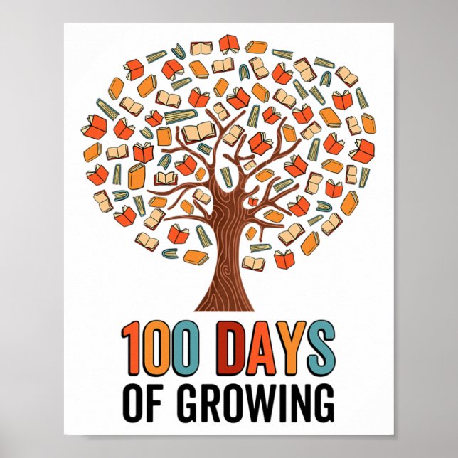 Days Of Growing Teacher Kids 100th Day Of School R Poster (Front)