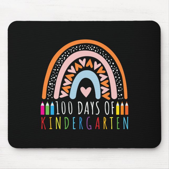 Days Of Kindergarten 100th Day Of School For Teach Mouse Pad (Front)