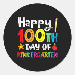 Days Of Kindergarten - Happy 100th Day Of School G Classic Round Sticker