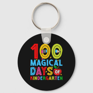 Days Of Kindergarten Happy 100th Day Of School Key Ring