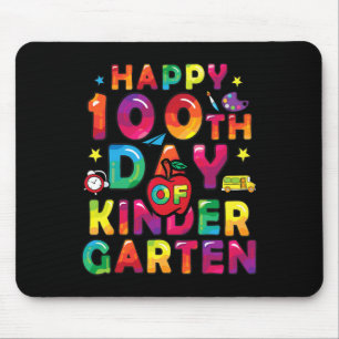Days Of Kindergarten Kids Cute Happy 100th Day Of  Mouse Pad
