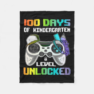 Days Of Kindergarten Level Unlocked Gamer Video Ga Fleece Blanket