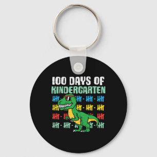Days Of Kindergarten Trex Dinosaur 100th Day Schoo Key Ring