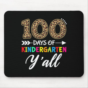 Days Of Kindergarten Y'all Teacher Student Leopard Mouse Pad