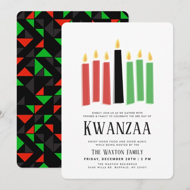 Days of Kwanzaa | Party Event Invitation (Front/Back)