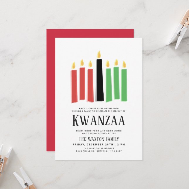 Days of Kwanzaa | Party Gathering Invitation (Front/Back In Situ)