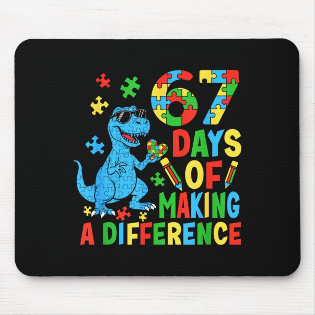 Days Of Making A Difference Dinosaur Autism Teache Mouse Pad (Front)