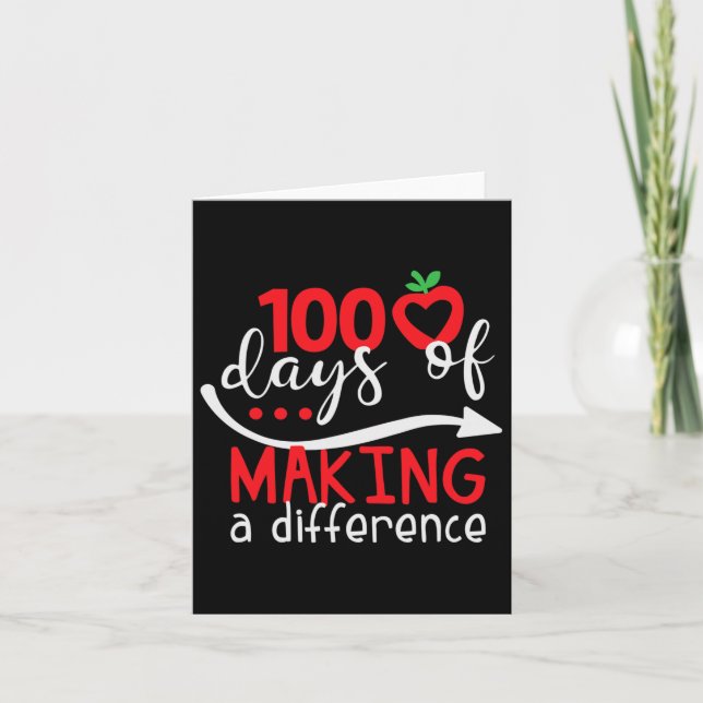 Days Of Making A Difference Fun School Graphic Tee Card (Front)