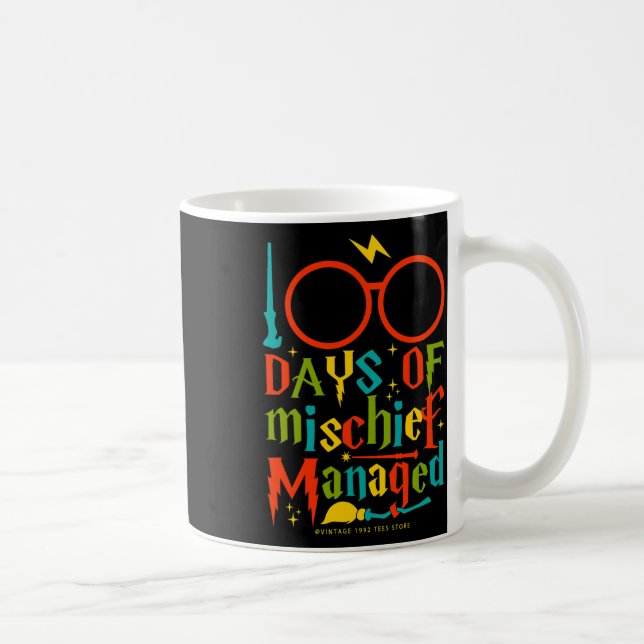 Days Of Mischief Managed Teacher Kid 100th Day Of  Coffee Mug (Right)