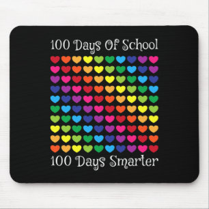 Days Of School 100 Days Smarter Heart Love Boy Gir Mouse Pad