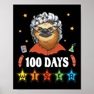 Days Of School 100 Year Old Lady Costume For Women Poster