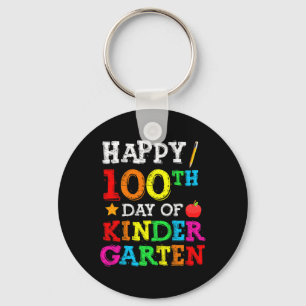Days Of School 100th Day Of School Kindergarten Key Ring