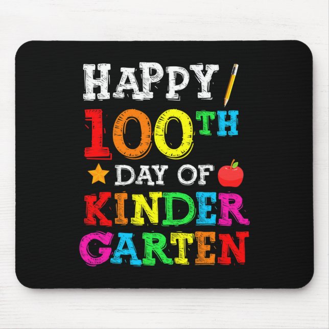Days Of School 100th Day Of School Kindergarten  Mouse Pad (Front)