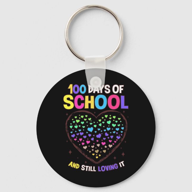 Days Of School 100th Day Of School Teacher Student Key Ring (Front)