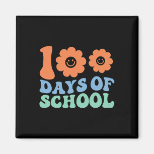 Days Of School 70s Retro Groovy Teacher Student  Magnet