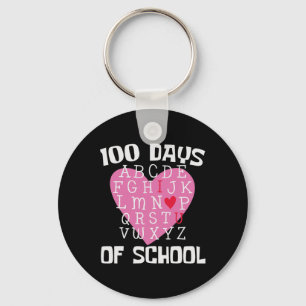 Days Of School Alphabet 100th Day Teacher Student Key Ring