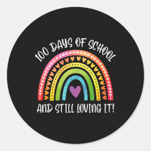 Days Of School And Loving It For Teacher Kids Rain Classic Round Sticker