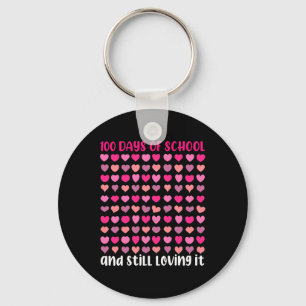 Days Of School And Still Loving It Hearts Girls  Key Ring