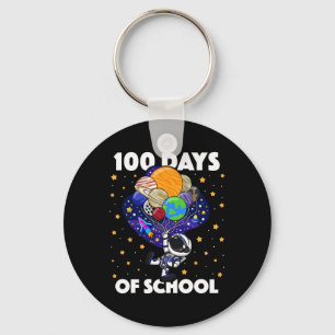 Days Of School Astronaut Space Boys Kids 100th Day Key Ring