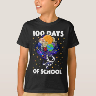 Days Of School Astronaut Space Boys Kids 100th Day T-Shirt