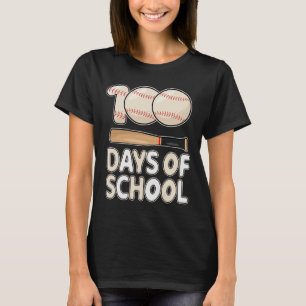 Days Of School Baseball For Kids Student 100th Day T-Shirt