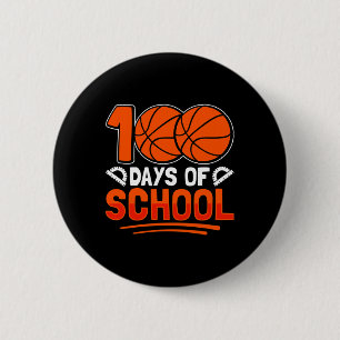 Days Of School Basketball For Students Coach Pe Te 6 Cm Round Badge
