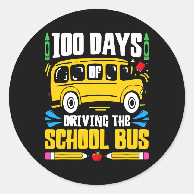 Days Of School Bus Driving  Classic Round Sticker (Front)