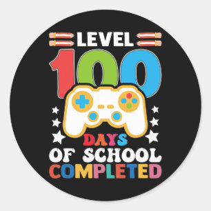 Days Of School Completed Gamer Gifts Boy Level Up Classic Round Sticker