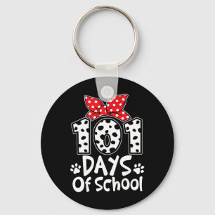 Days Of School Cute Dog Happy 100th Day Students K Key Ring