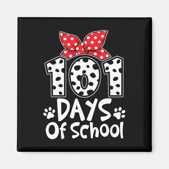 Days Of School Cute Dog Happy 100th Day Students K Magnet (Front)