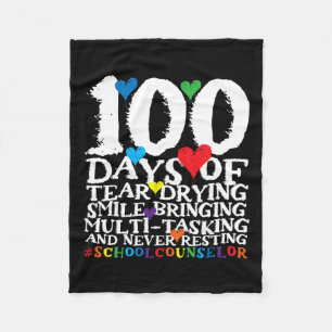 Days Of School Cute School Counsellor Fleece Blanket