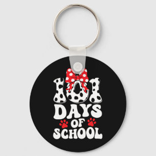 Days Of School Dalmatian Dog 100 Days Smarter Boys Key Ring