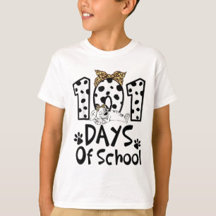 Days Of School Dalmatian Dog Boys Girls 100 Days  T-Shirt