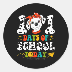Days Of School Dog Boys Dalmatian Girls 100 Days S Classic Round Sticker