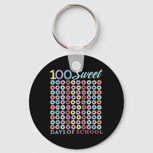 Days Of School Doughnut Cute 100th Day Of School S Key Ring