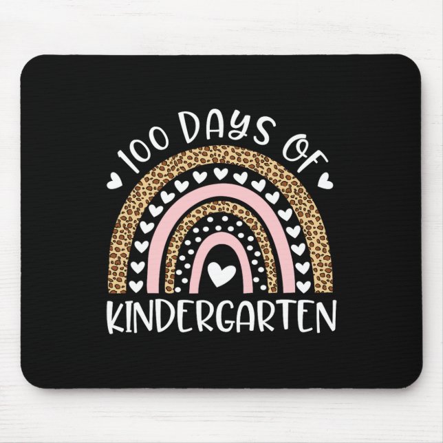 Days Of School For Kindergarten Teacher Rainbow Le Mouse Pad (Front)