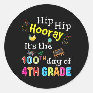 Days Of School Gift For Kids Boys 4th Grade Teache Classic Round Sticker