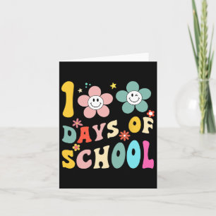 Days Of School Groovy 100th Day School Teacher Kid Card