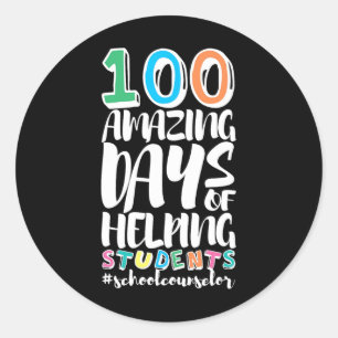 Days Of School Helping Students School Counsellor Classic Round Sticker
