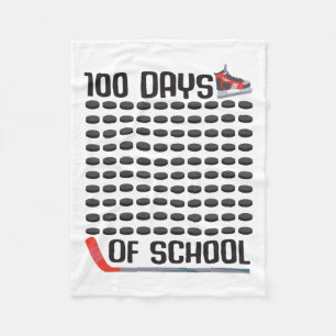 Days Of School Ice Hockey Sports Boys Girls Costum Fleece Blanket