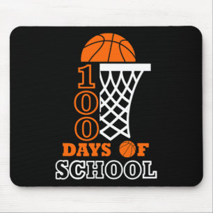Days Of School Kids Basketball 100th Day Of School Mouse Pad