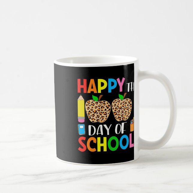 Days Of School Leopard Print Teacher And Student 1 Coffee Mug (Right)