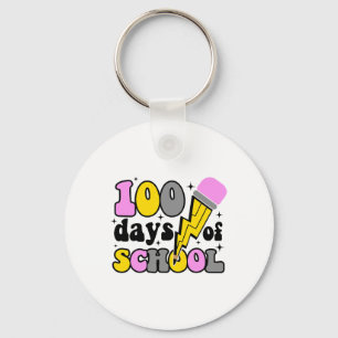 Days Of School Lightning Bolt Pencil Teacher 100th Key Ring