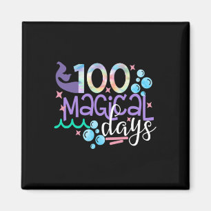 Days Of School Mermaid Girls 100th Day Of School W Magnet