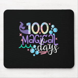 Days Of School Mermaid Girls 100th Day Of School W Mouse Pad