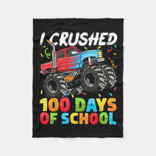 Days Of School Monster Truck 100th Day Of School B Fleece Blanket