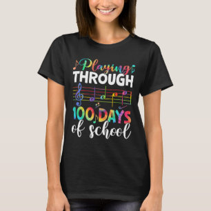 Days Of School Music Teacher Student Gifts 100th D T-Shirt