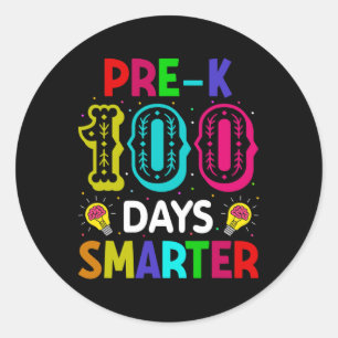 Days Of School Pre-k Smarter Teacher Student Classic Round Sticker
