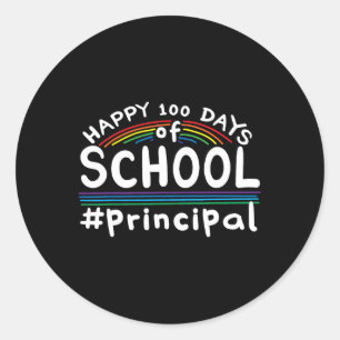 Days Of School Principal Classic Round Sticker
